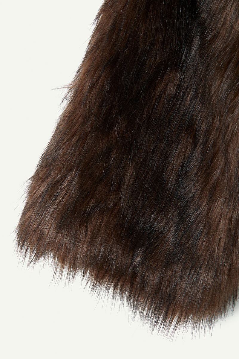 Vegan Fur Jacket / Brown