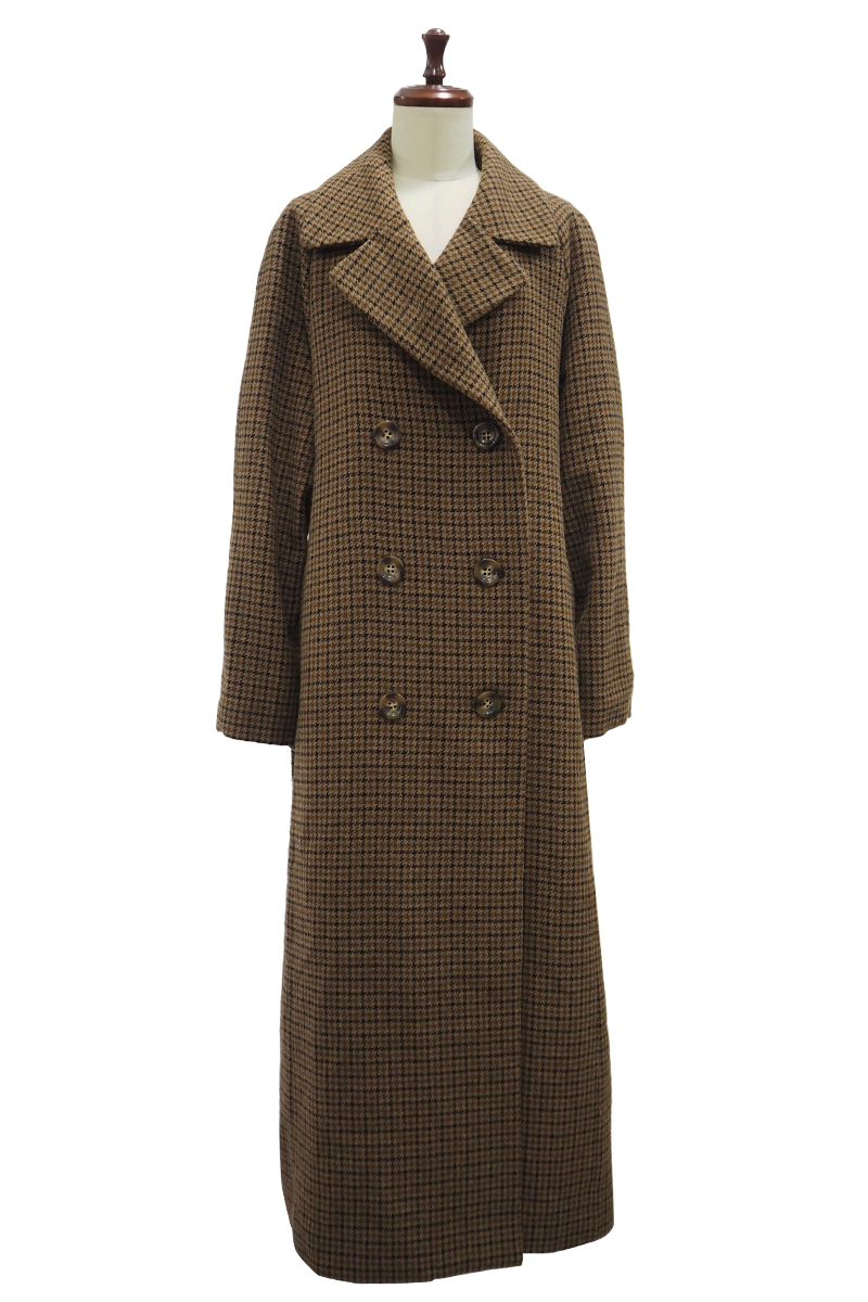Checked Maxi Coat 詳細画像 Brown 1