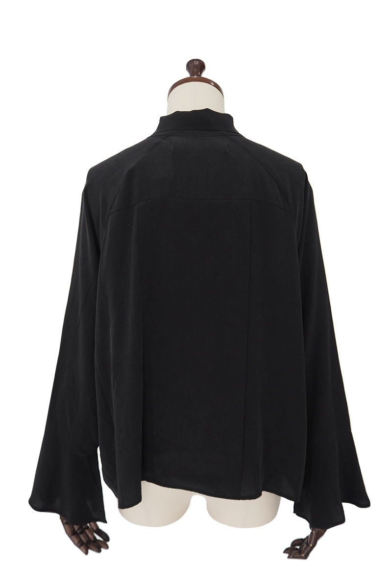 Loose Bow-tie Shirt 詳細画像 Black 1