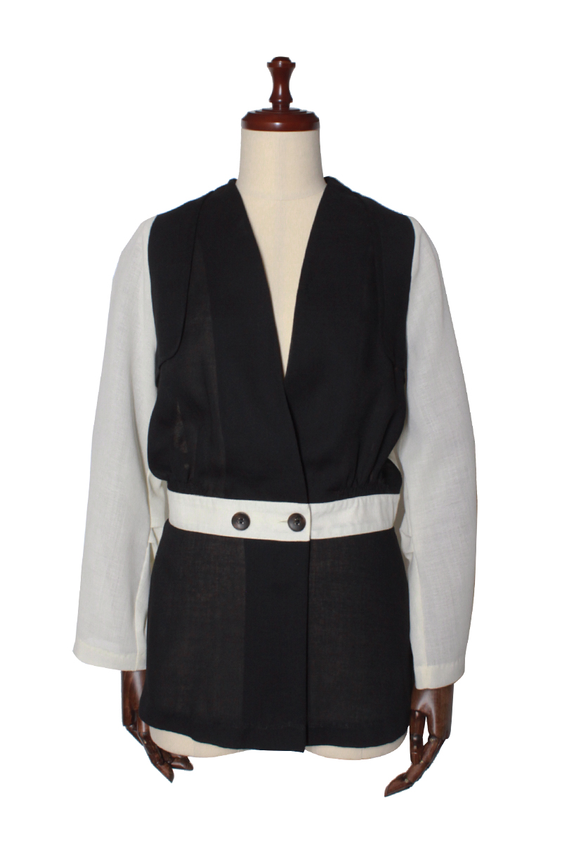 Color Blocking Blouse 詳細画像 Black 1
