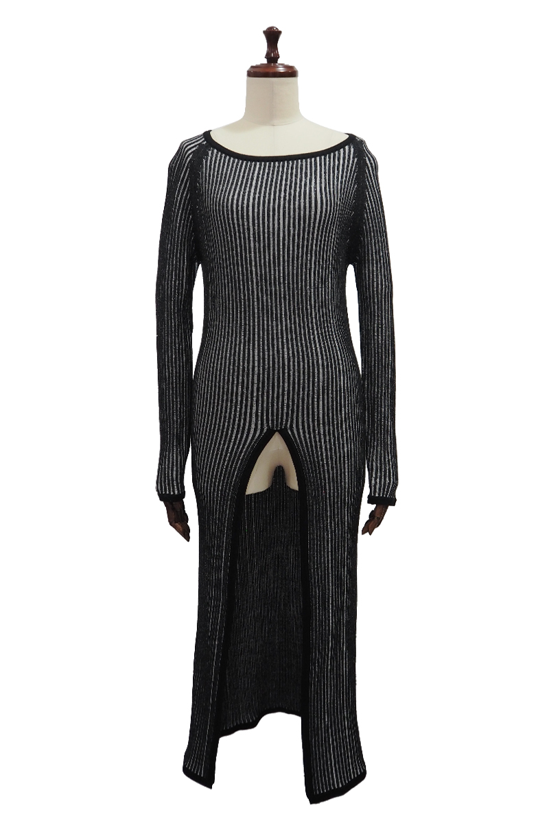 Stripe Knit Dress 詳細画像 Black 1
