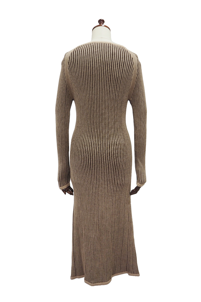 Stripe Knit Dress 詳細画像 Brown 2