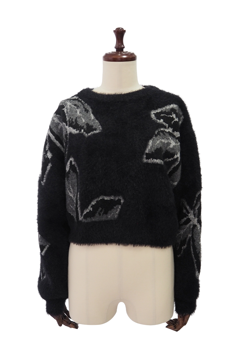 Flower Pullover Knit 詳細画像 Black 1