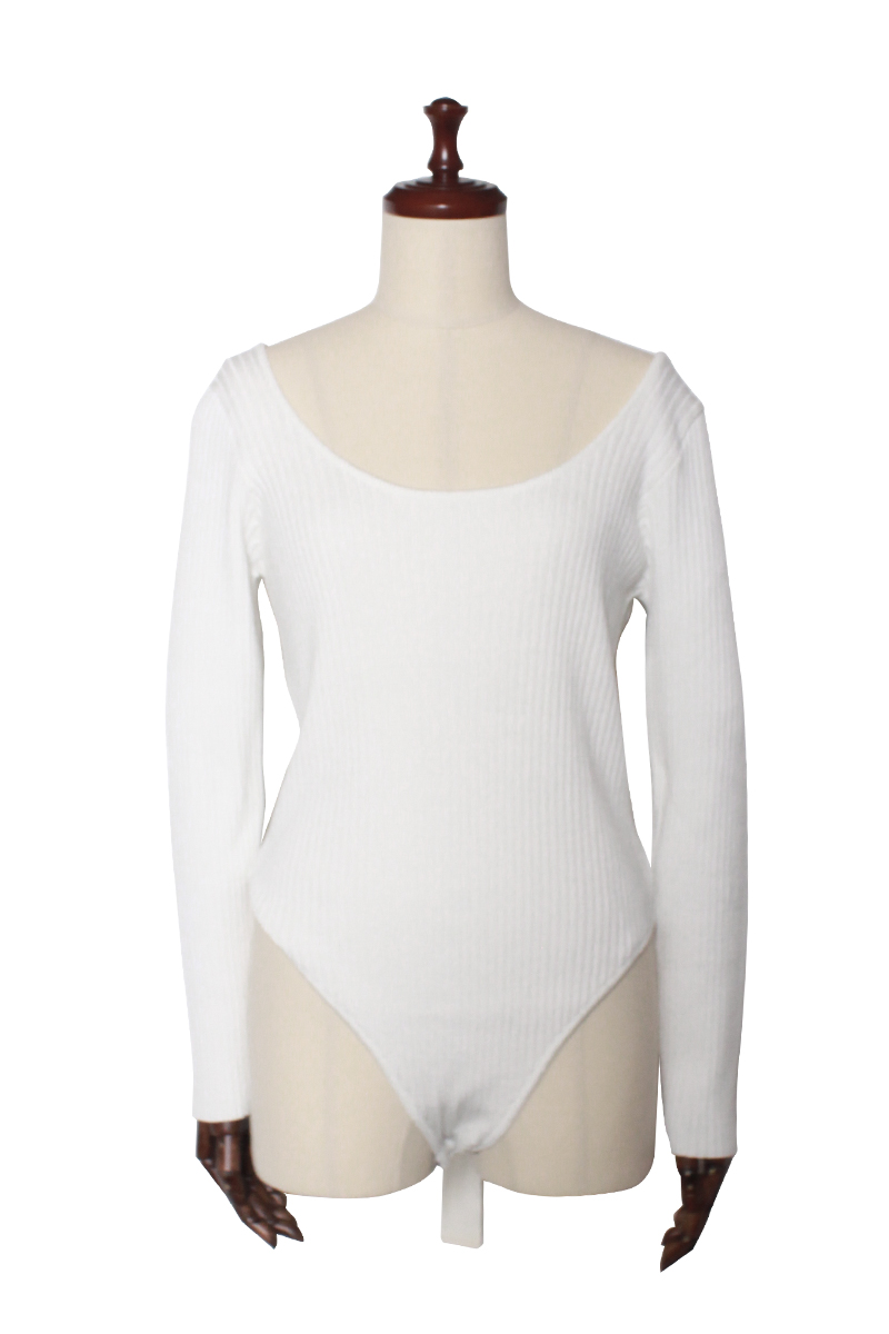 Stretch Knit Bodysuits 詳細画像 White 1