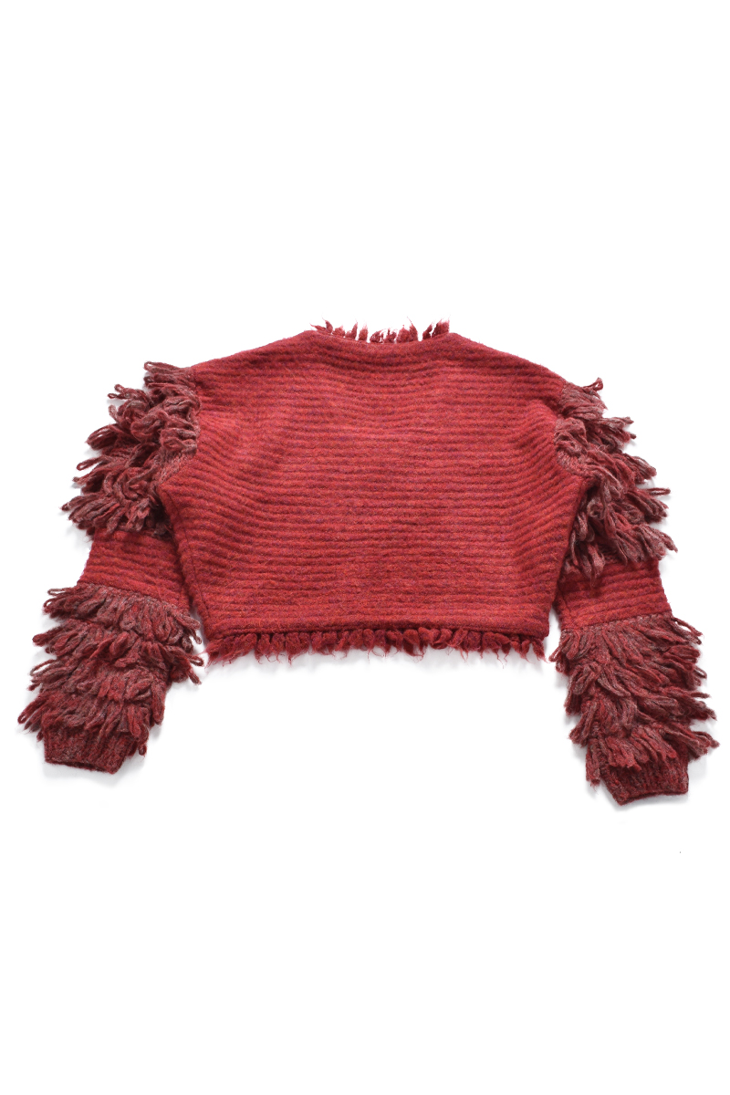 Fringe Knit Top 詳細画像 Red 2