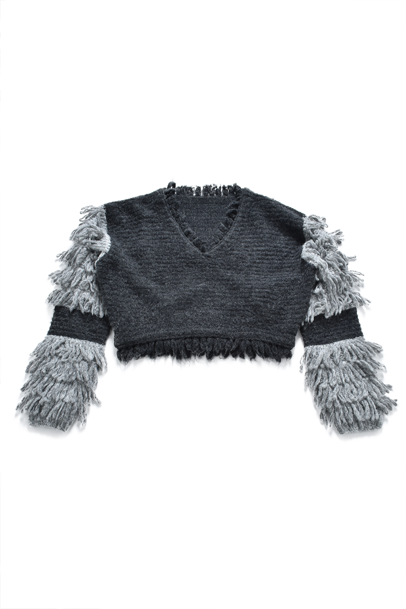 Fringe Knit Top 詳細画像 Black 1