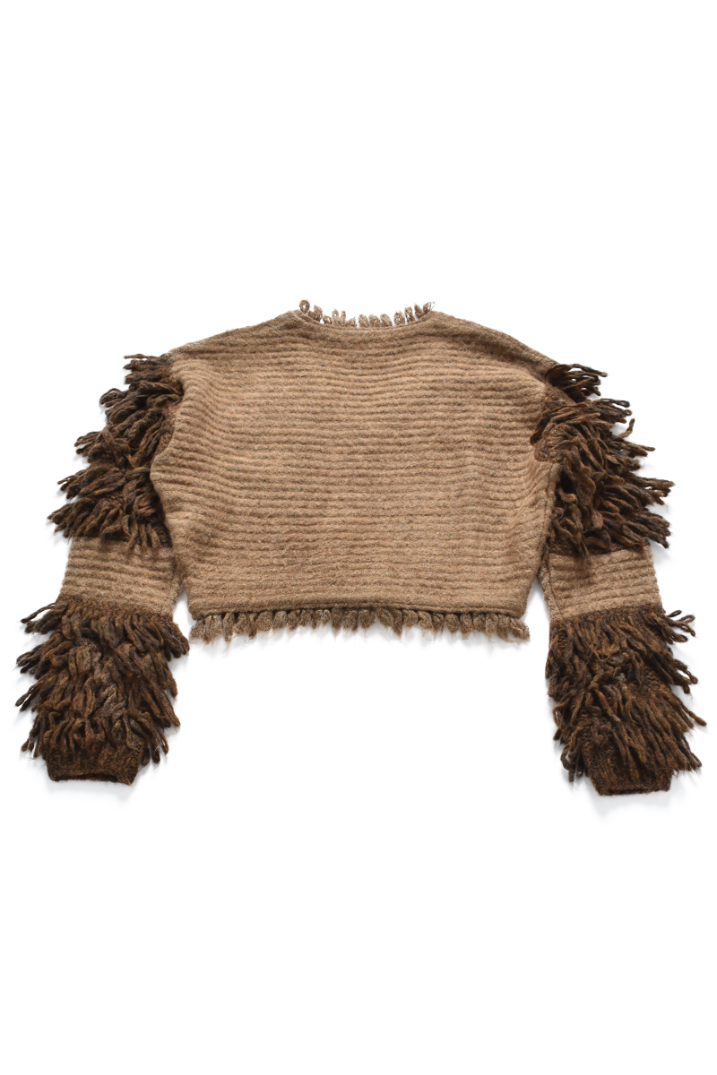 Fringe Knit Top 詳細画像 Brown 1