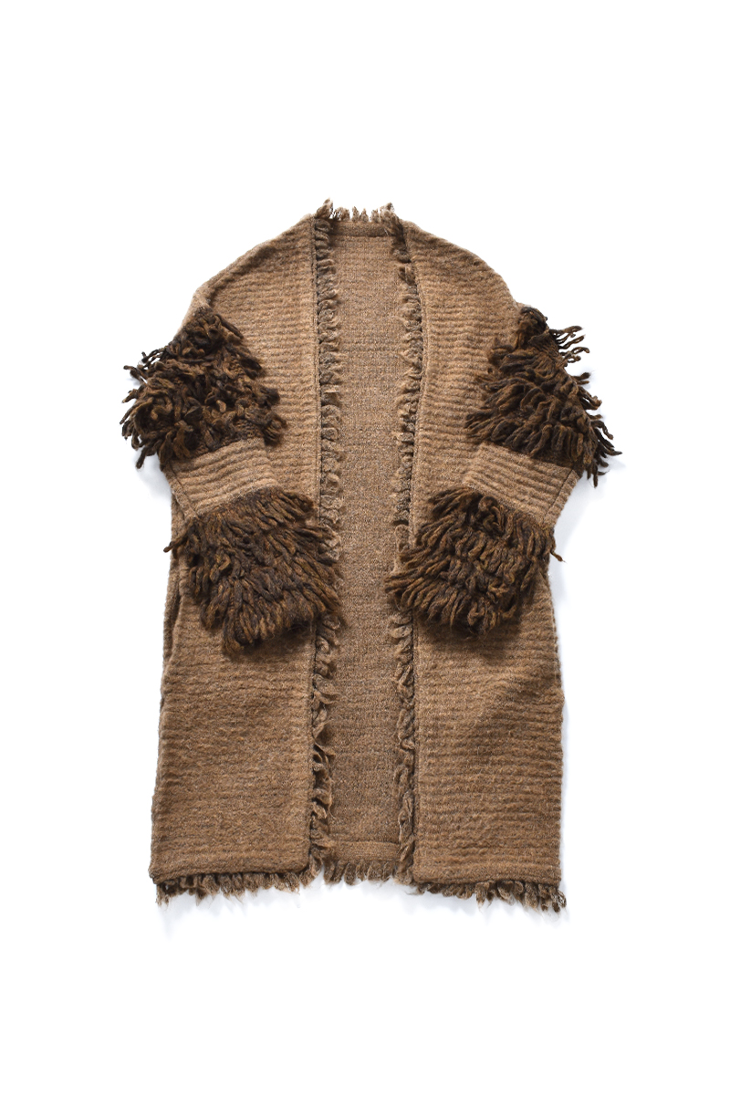 Fringe Knit Gown 詳細画像 Brown 1