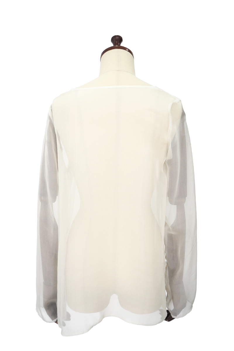 Sheer Long Sleeve Tops 詳細画像 White 2