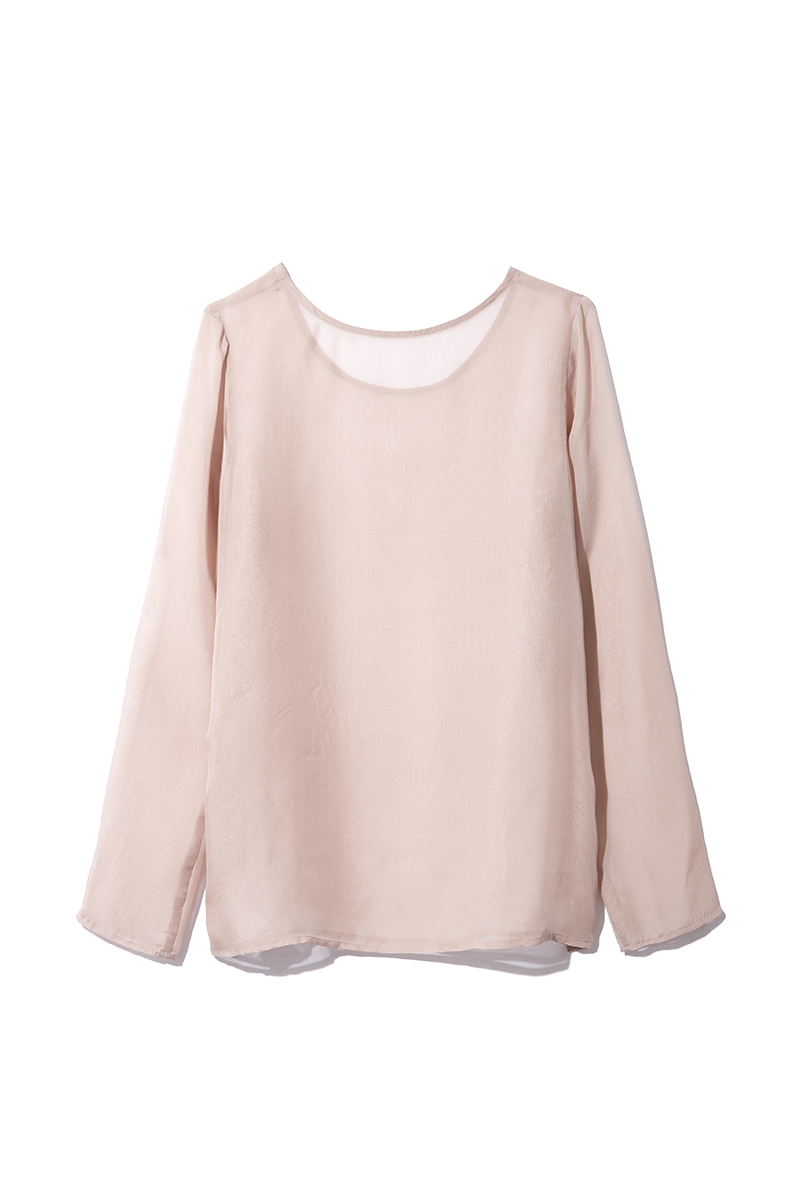 Sheer Long Sleeve Top 詳細画像 Beige 2