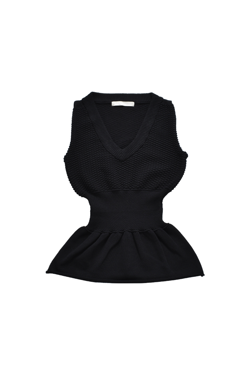 Corset Knit Tops 詳細画像 Black 1