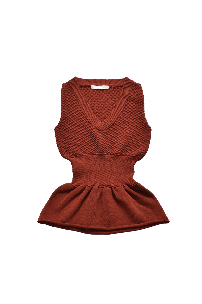 Corset Knit Tops 詳細画像 Orange 1