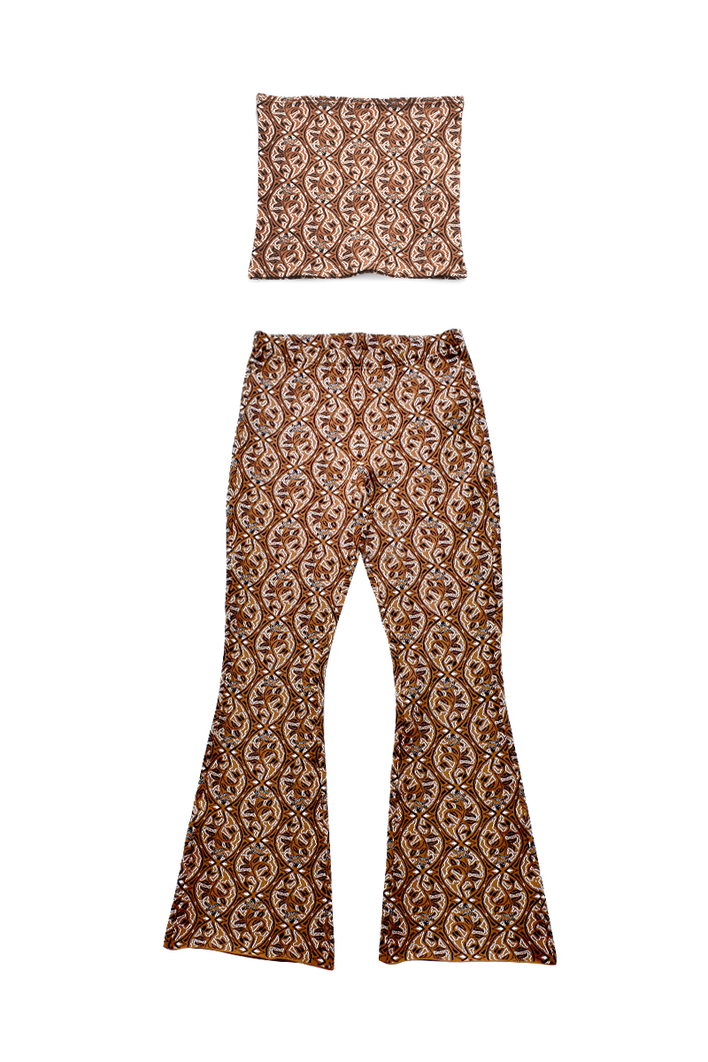 Jacquard Knit Trousers 詳細画像 Brown 2