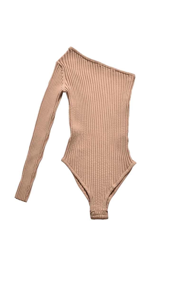 One Shoulder  Body Suit 詳細画像 Beige 2
