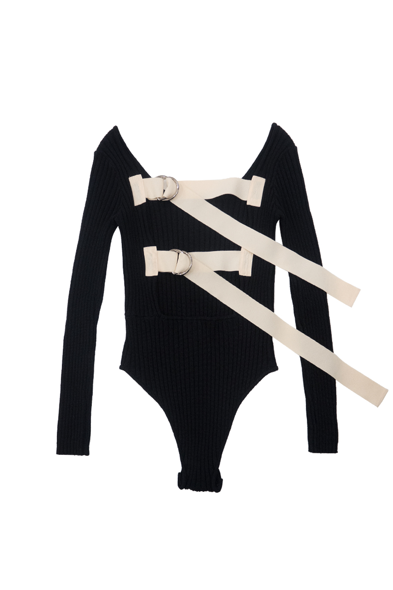 Stretch Knit Bodysuits 詳細画像 Black 2