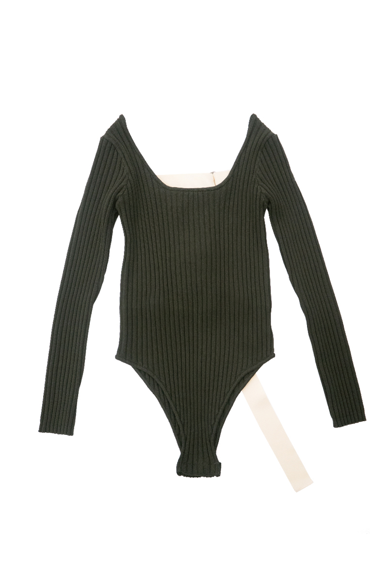 Stretch Knit Bodysuits 詳細画像 Green 1
