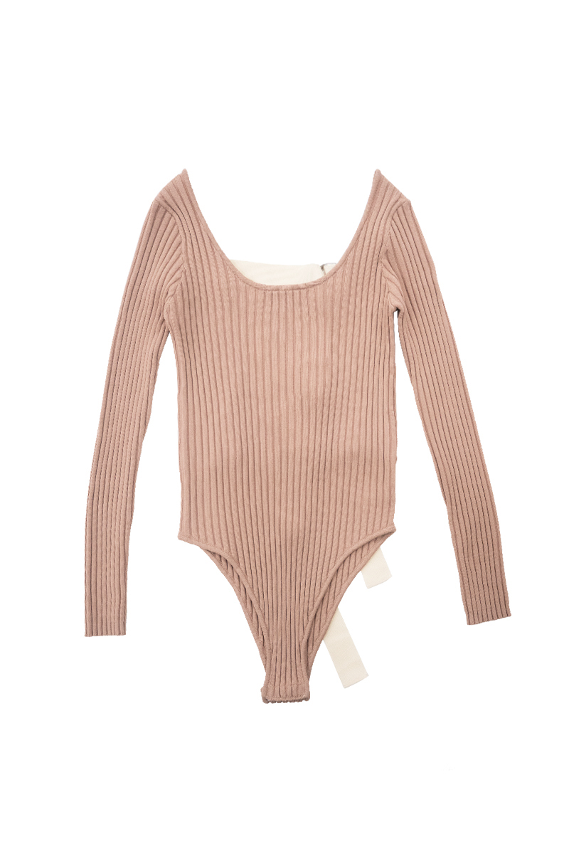 Stretch Knit Bodysuits 詳細画像 Beige 1