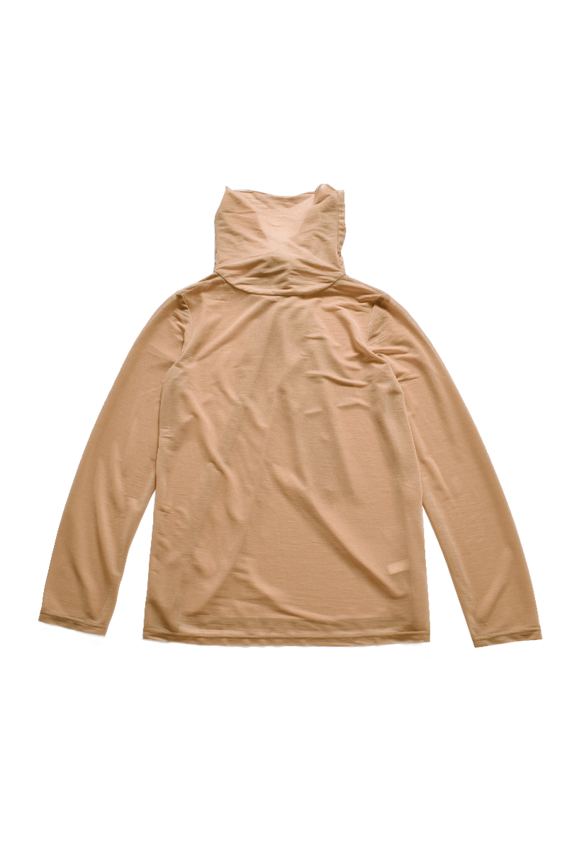 Sheer Neck Scalf Tops 詳細画像 Beige 3