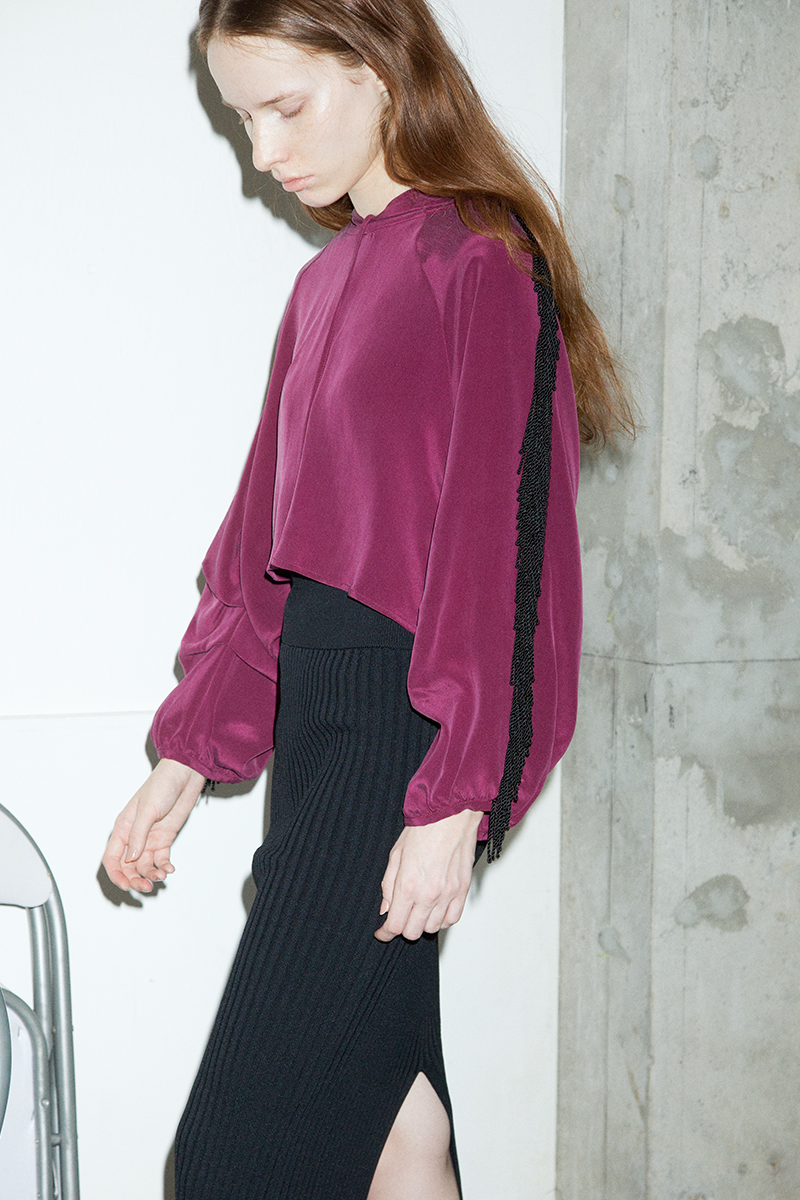 Line Fringe Hoodie 詳細画像 Bordeaux 1