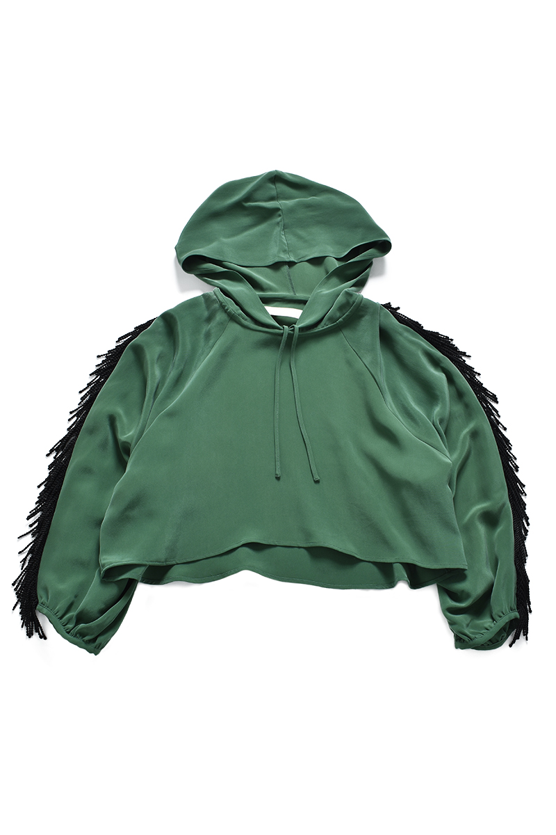Line Fringe Hoodie