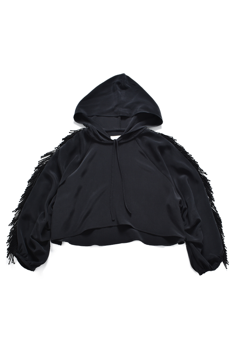 Line Fringe Hoodie 詳細画像 Black 1