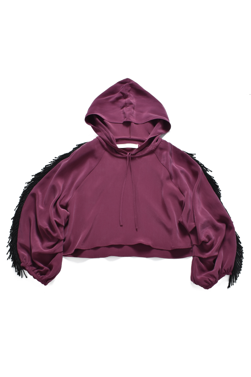 Line Fringe Hoodie