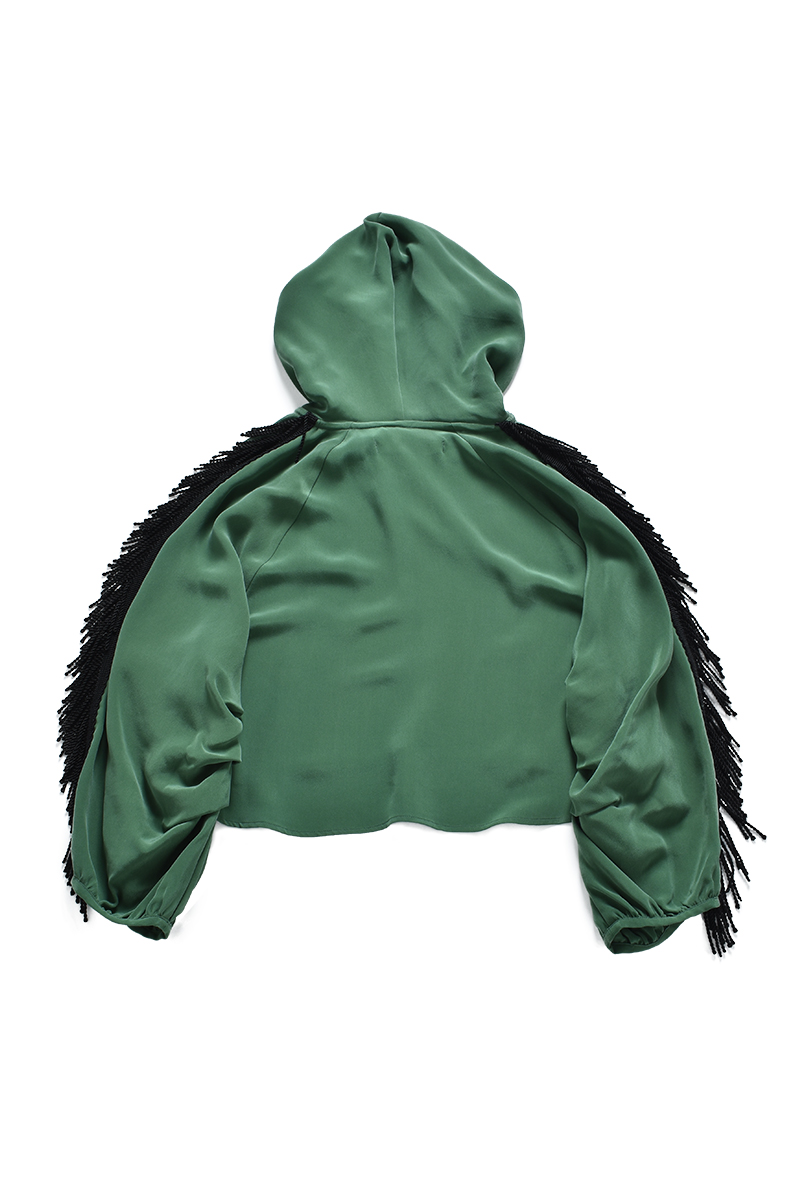 Line Fringe Hoodie 詳細画像 Green 2