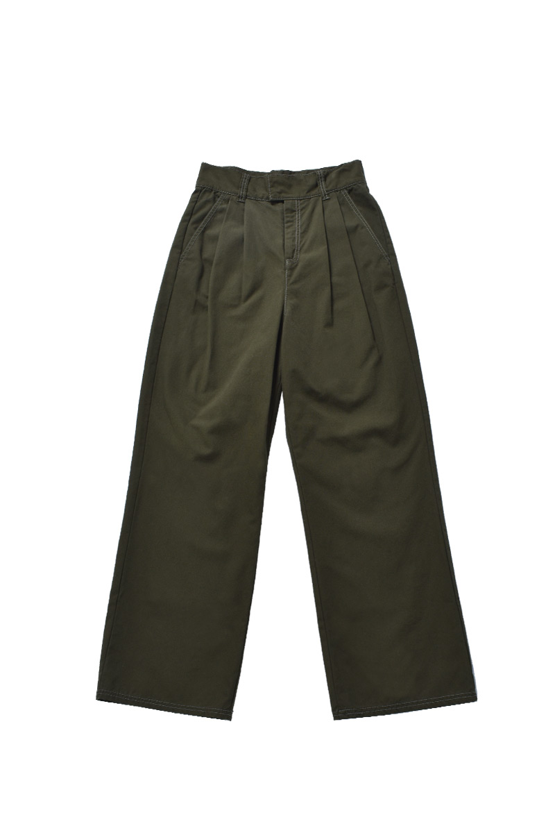 Tucked Straight Trouser 詳細画像 Khaki 1