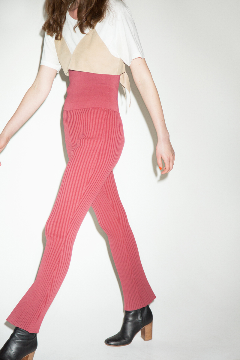 Rib Knit Flair Trouser 詳細画像 Bordeaux 1