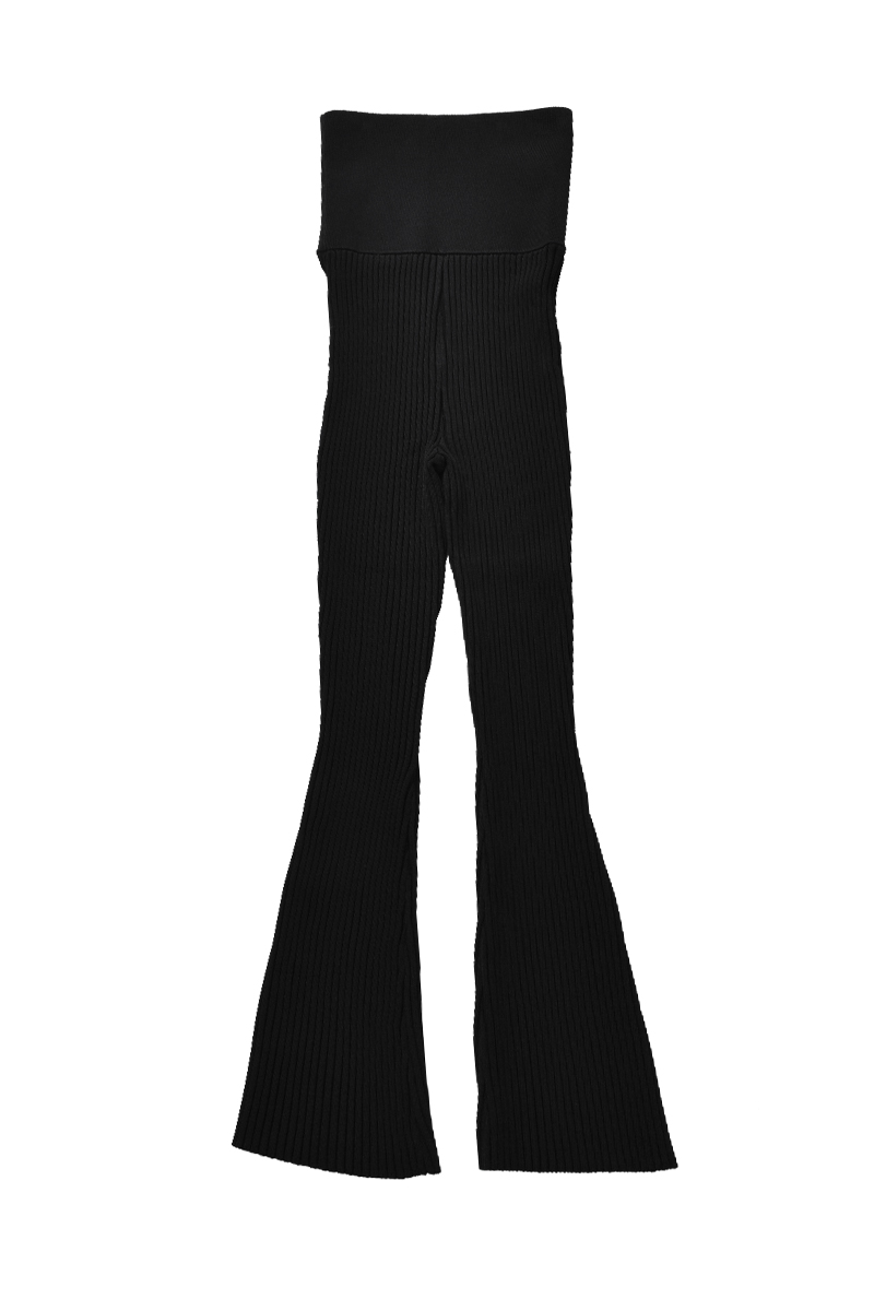 Rib Knit Flair Trouser 詳細画像 Black 2