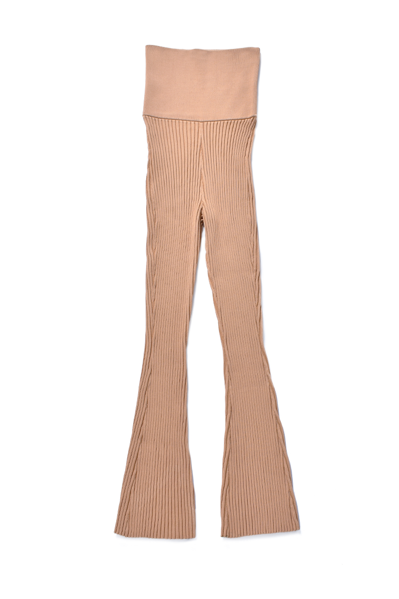 Rib Knit Flair Trouser 詳細画像 Beige 1