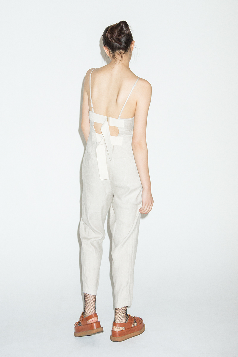 Back Belted Jump Suits 詳細画像 White 2