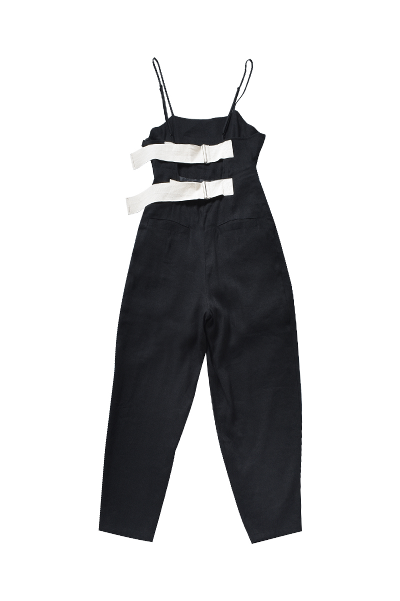Back Belted Jump Suits 詳細画像 Black 2