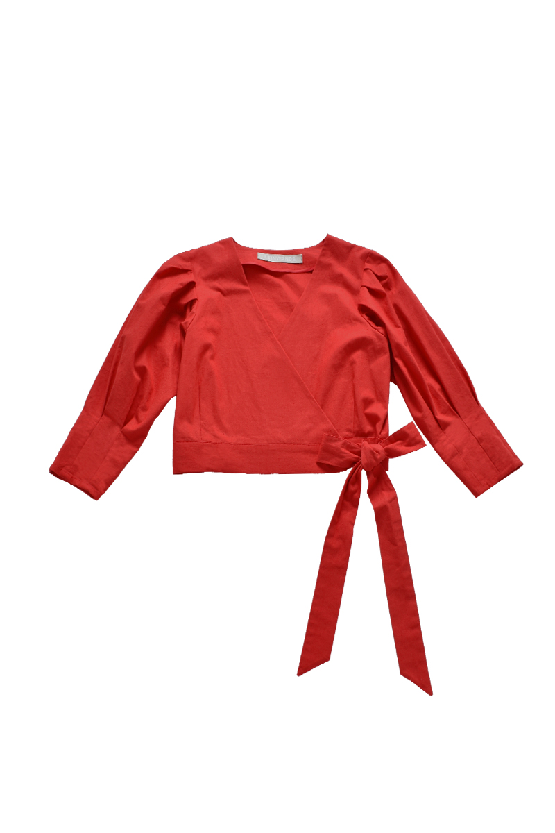 Sleeve Tucked 2 Piece 詳細画像 Red 1