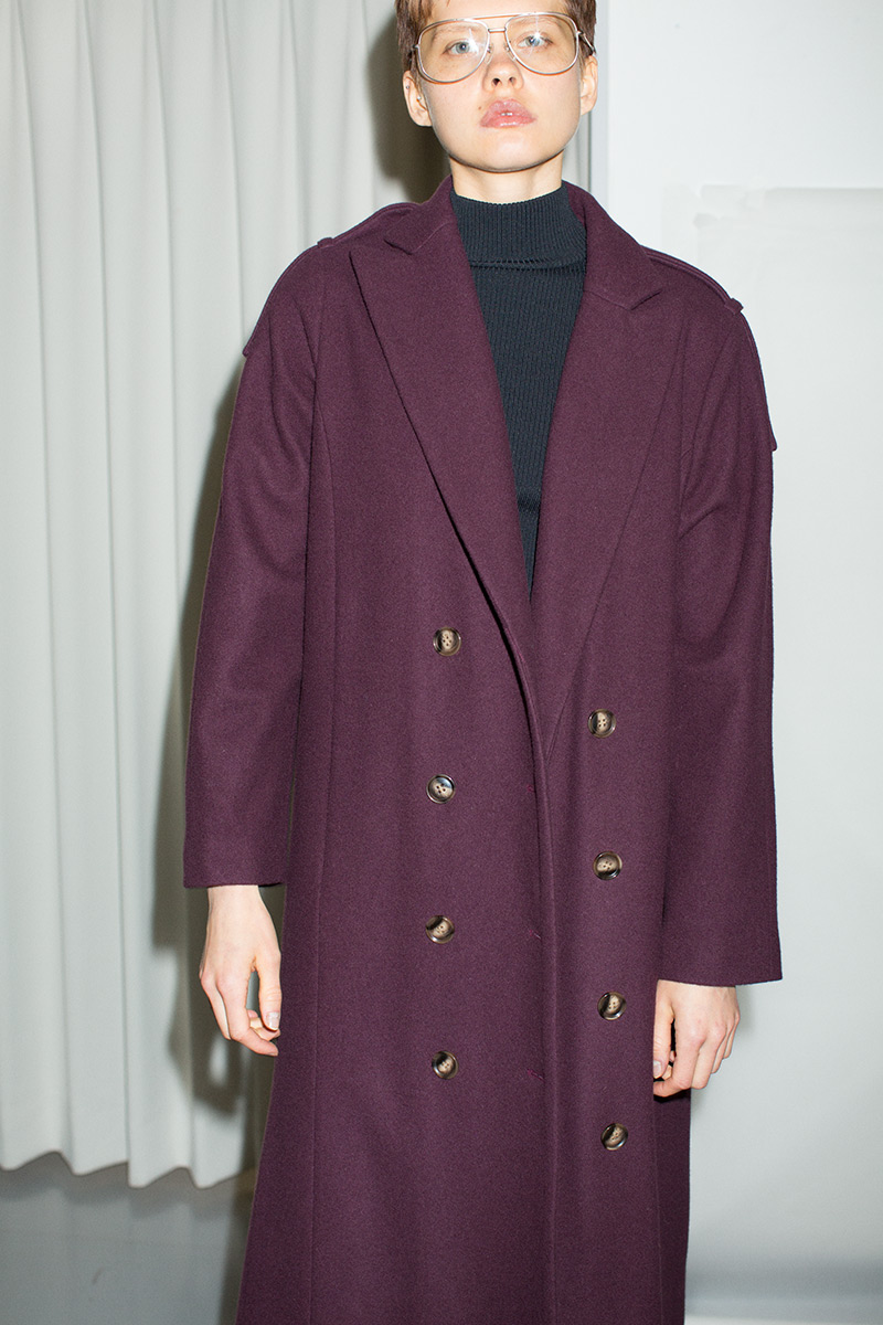 Double  Breasted Long Coat 詳細画像 Purple 1