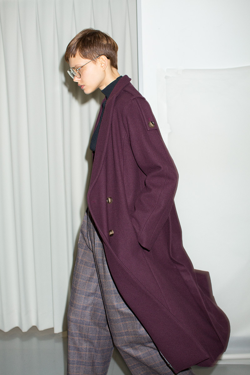 Double  Breasted Long Coat 詳細画像 Purple 2