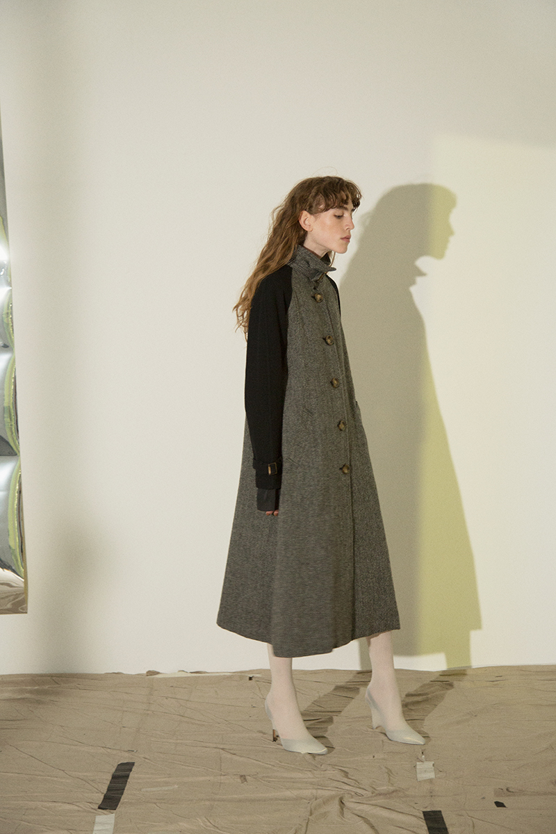 Combination Wool Long Coat 詳細画像 Black 1