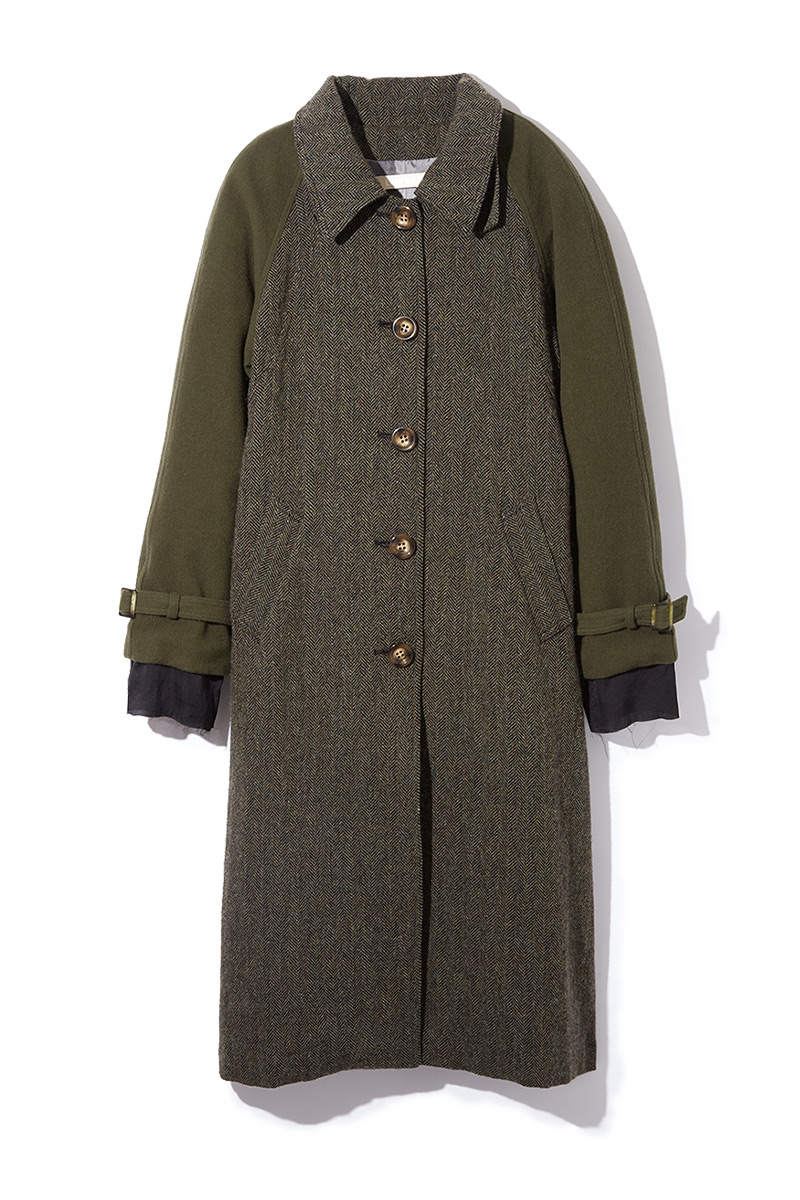 Combination Wool Long Coat
