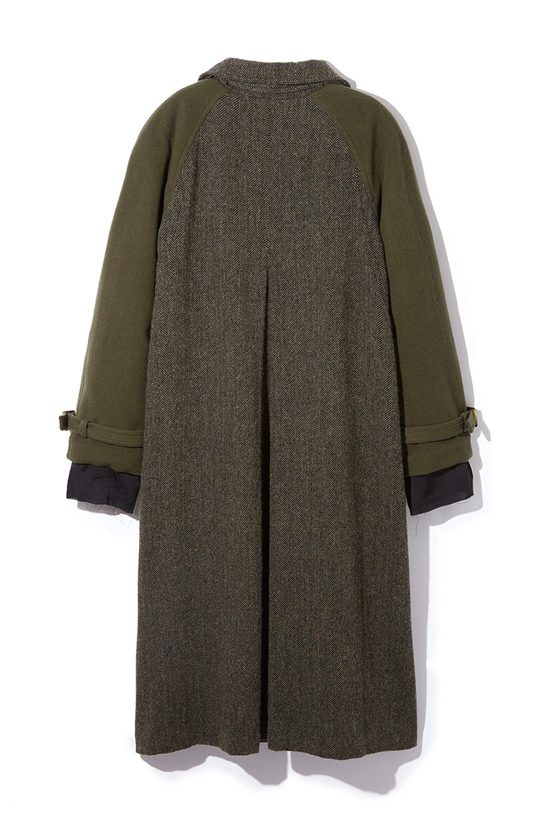 Combination Wool Long Coat 詳細画像 Khaki 2