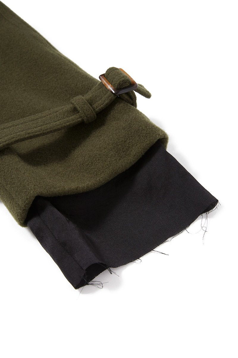 Combination Wool Long Coat 詳細画像 Khaki 3