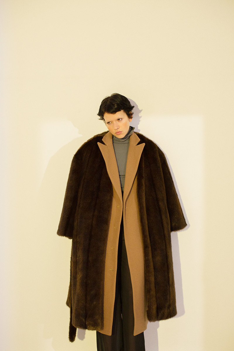 Faux Fur Long Coat 詳細画像 Brown 4