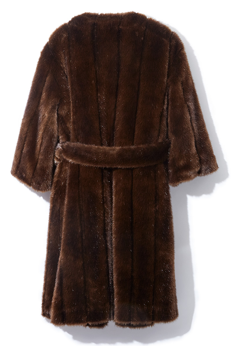 Faux Fur Long Coat 詳細画像 Brown 2