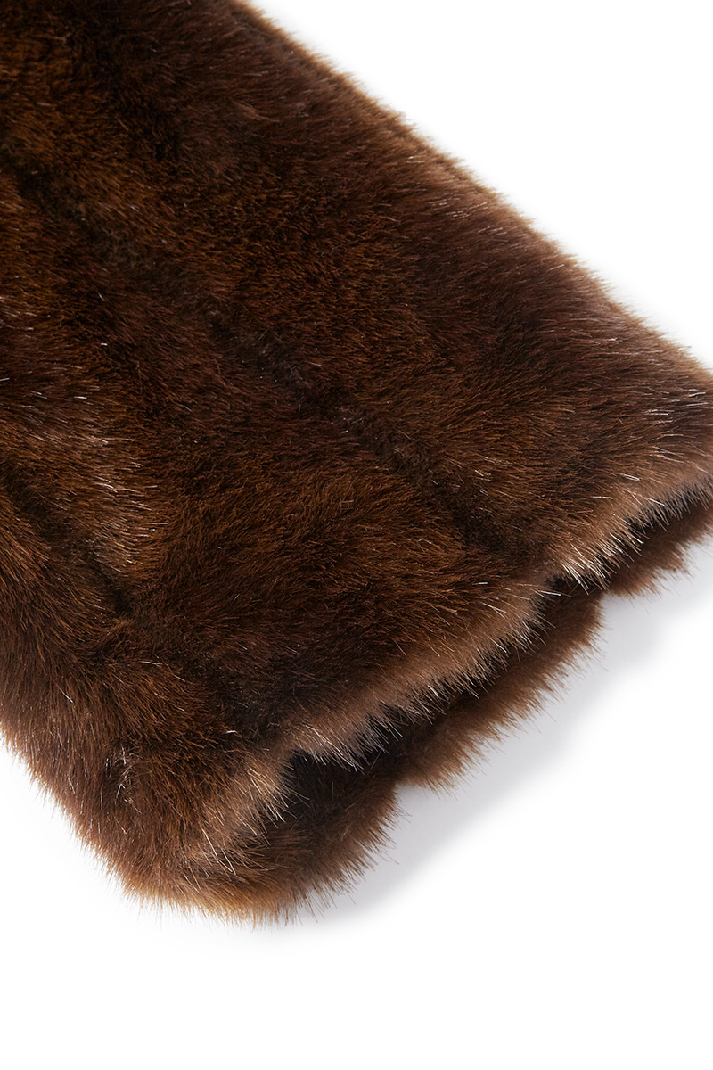 Faux Fur Long Coat 詳細画像 Brown 3
