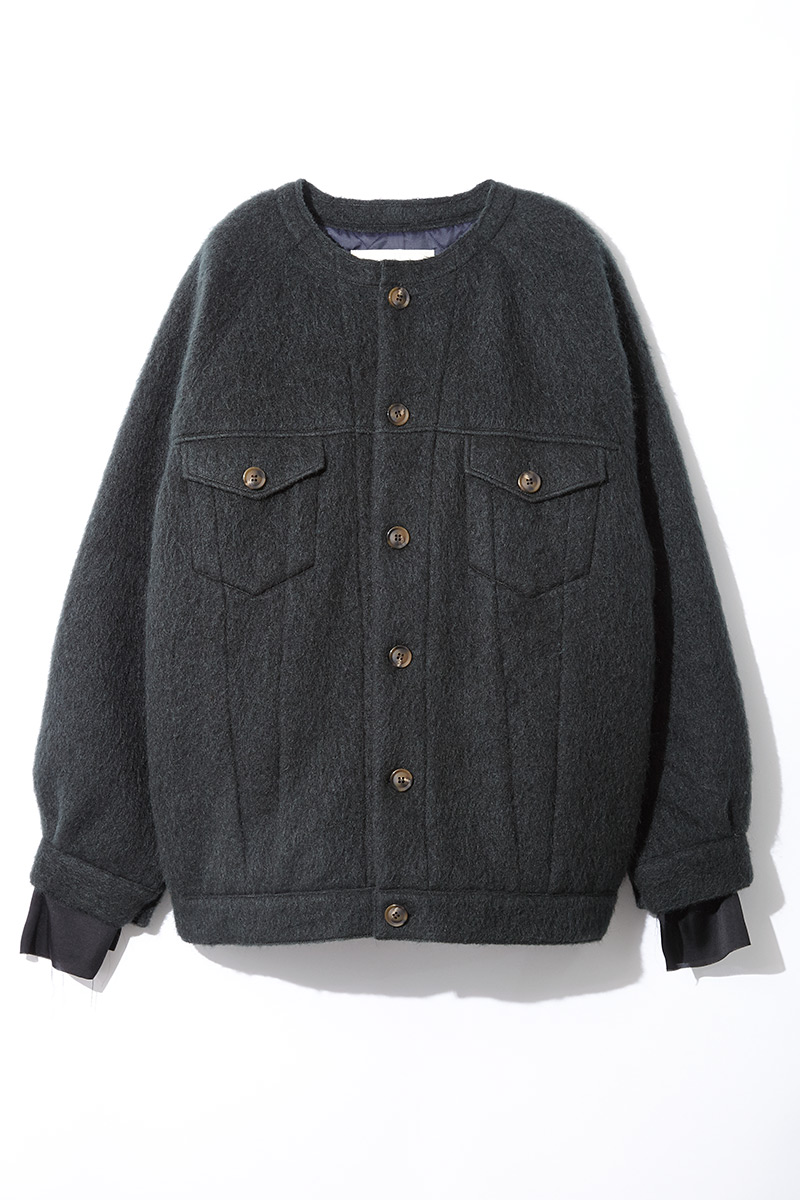 Fluffy Wool Jacket 詳細画像 Green 1