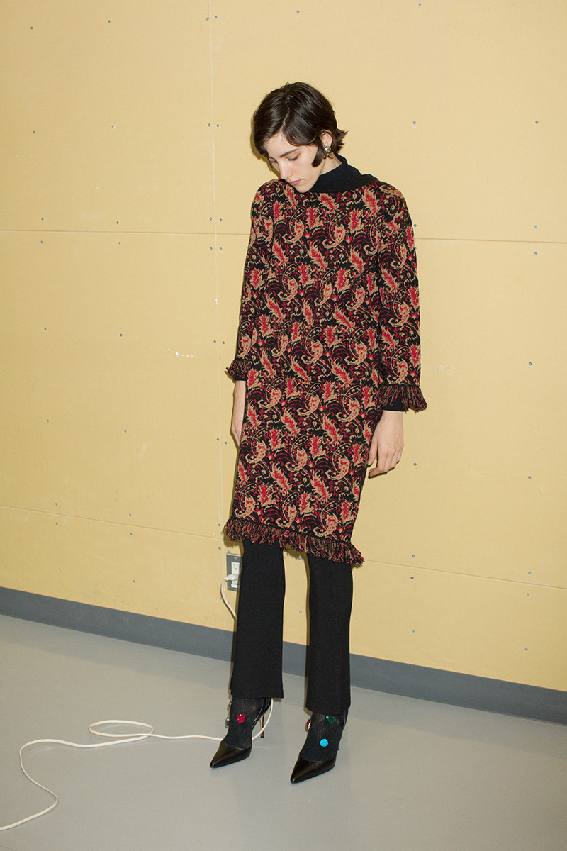 Jacquard Knit Dress 詳細画像 Red 1