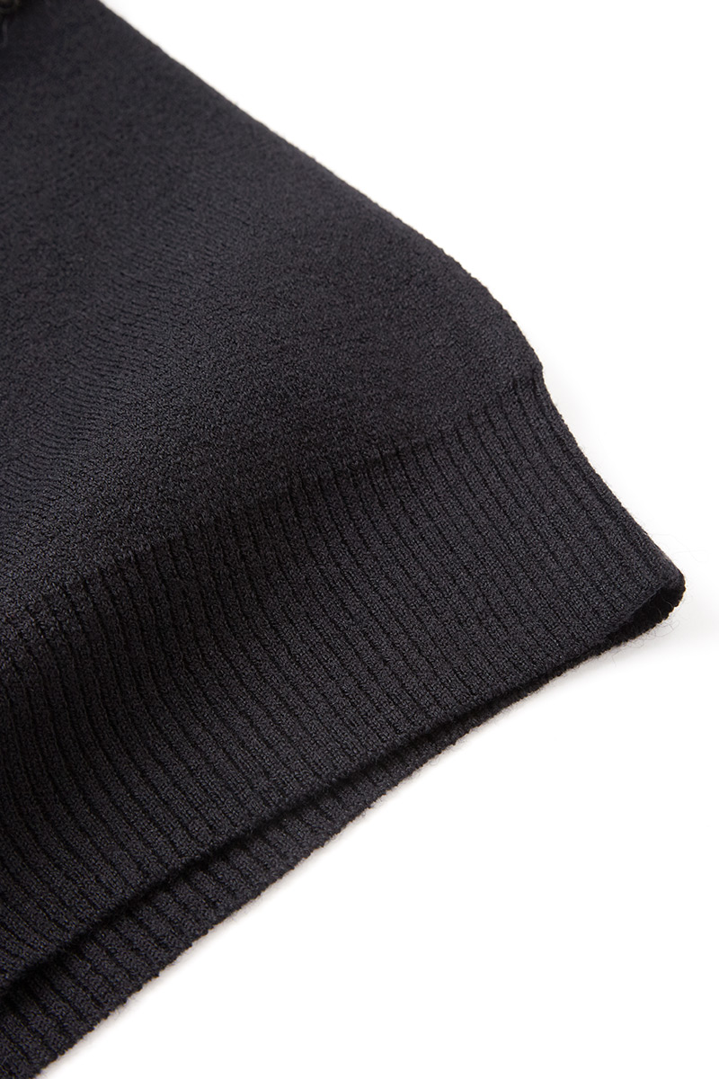 Blocking Sleeve Knit Tops 詳細画像 Black 6