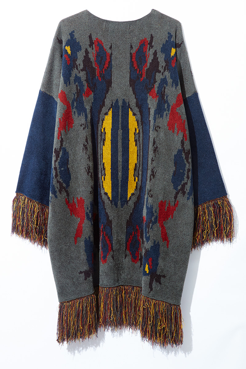 Fringe Knit Jacquard Cardigan 詳細画像 Green 3