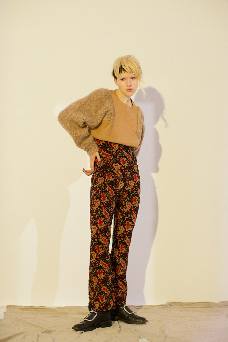 Jacquard Knit Trousers 詳細画像 Red 1
