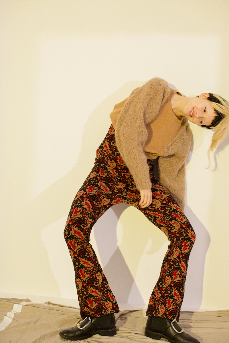 Jacquard Knit Trousers 詳細画像 Red 2