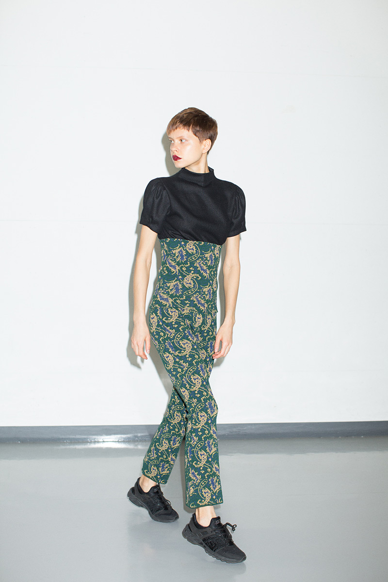 Jacquard Knit Trousers 詳細画像 Green 4